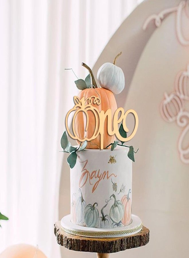 Cliths Little Pumpkin Wooden Cake Topper - First Birthday Halloween Theme Cake Decoration, Wooden One Cake Topper for 1st Birthday Party - Image 5